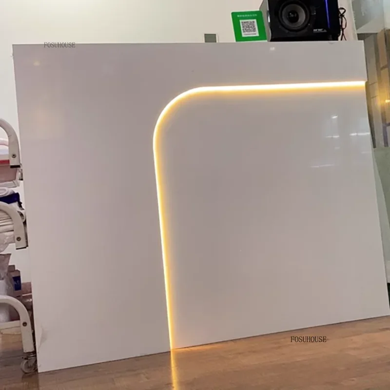 Nordic Company Front Desk Reception Desks Small Cash Register Simple Modern Paint Counter Table Hair Salon Shop Reception Bar D