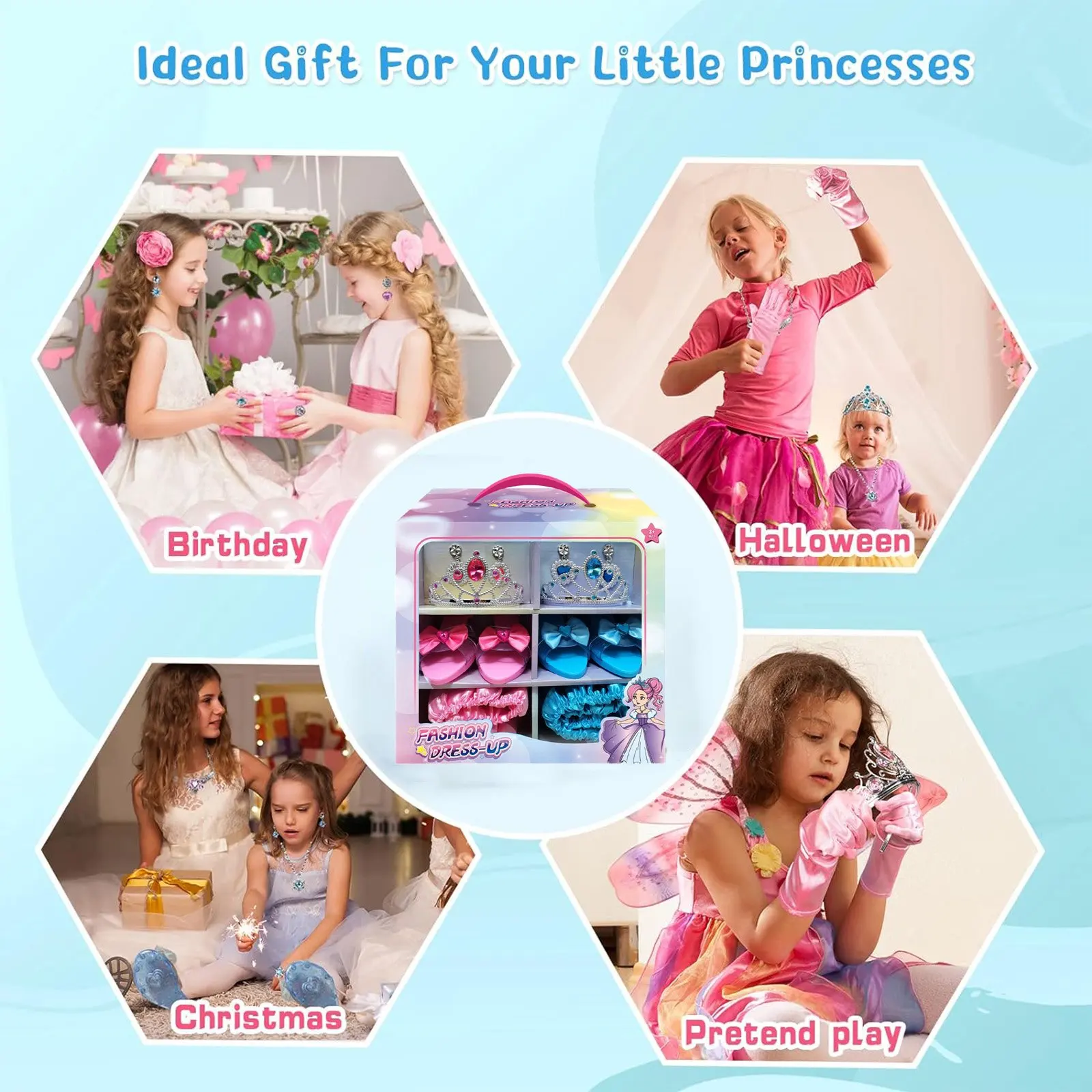 Girl Pretend Play House Toy, Princess Dress Up Toys, Girls Role Play Gift for 3-6 Year Old Girl, Princess Dress Up for Girls 3-6 6