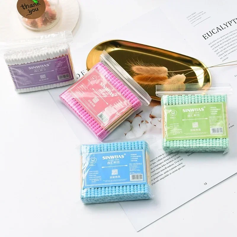 Cotton Swab Sticks 100Pcs For Makeup Remover Medical Nose Ears Cleaning