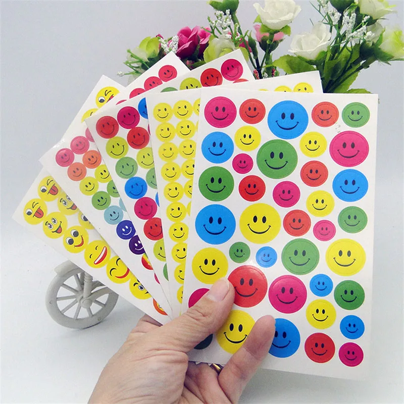 Smile Face Stickers Cute Happy Sad Teacher Incentive Reward Stickers for Kids School Student Planner Kindergarten Gift for cartoon stickers kawaii stickers reward stickers