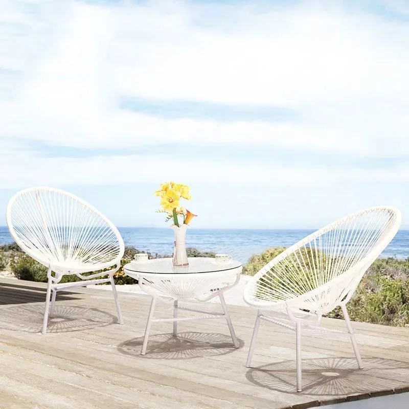 

Balcony leisure rattan chair three-piece set outdoor table and chair terrace coffee table courtyard rattan chair