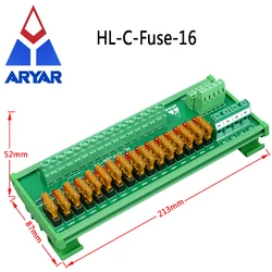 DIN Rail Mount Multi - Position Power Distribution Fuse Module, AC/DC 5 - 32V Capacity - 4A (HL - C - FUSE - 16)