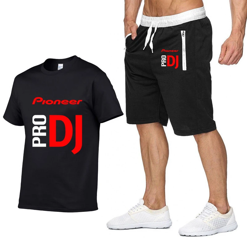 

Mens Short Sleeve Pioneer Pro DJ Print Summer Mens TShirt HipHop Harajuku High Quality Cotton T Shirts Pants Suit Sportswear