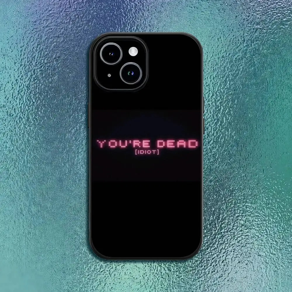 Sleek Black Soft Shell Phone Case With M-Murder Graphic Design