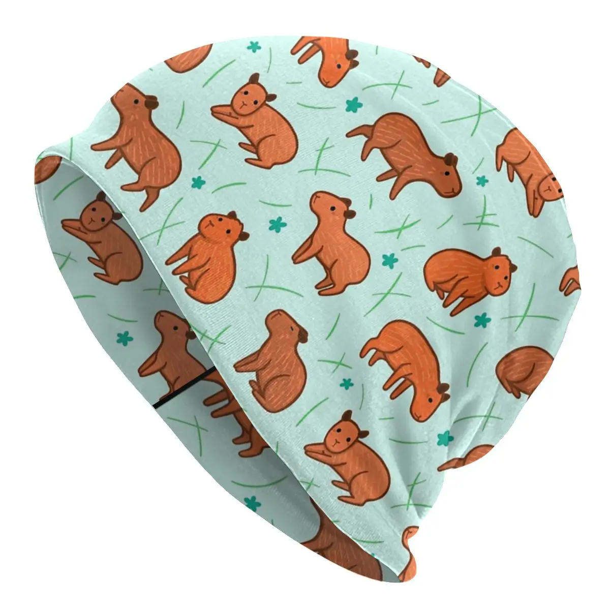 

Kawaii Capybara Pattern Beanie Cap Winter Warm Bonnet Femme Knitting Hats Outdoor Ski Animal Lover Beanies Caps For Men Women