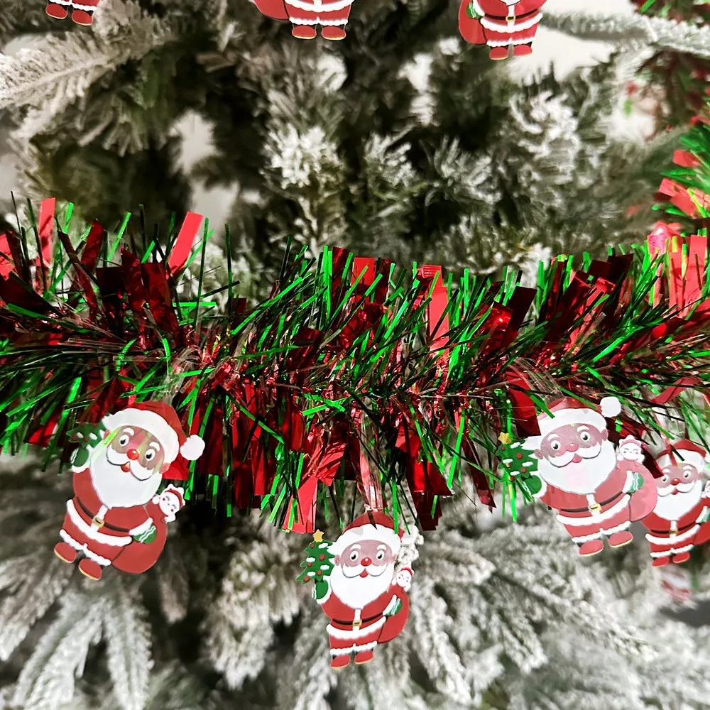 2M Christmas Garland Party Decor DIY Christmas Tree Santa Claus Ribbons Wreath Hanging Pendent Xmas Party Supplies