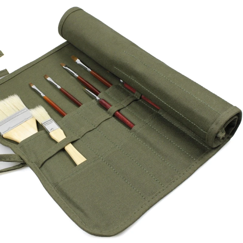 

Roll Up Paint Brush Holder 30 Slots Canvas Artist Watercolor Draw Pen Oil Paint Brush Bag Case Holder Paint Brush Cases