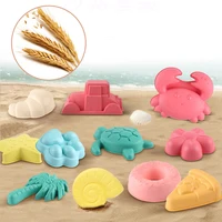 Beach toy sand mold sand printing seaside sand digging tool accessories wheat straw donut engineering vehicle 12-piece combinati 1