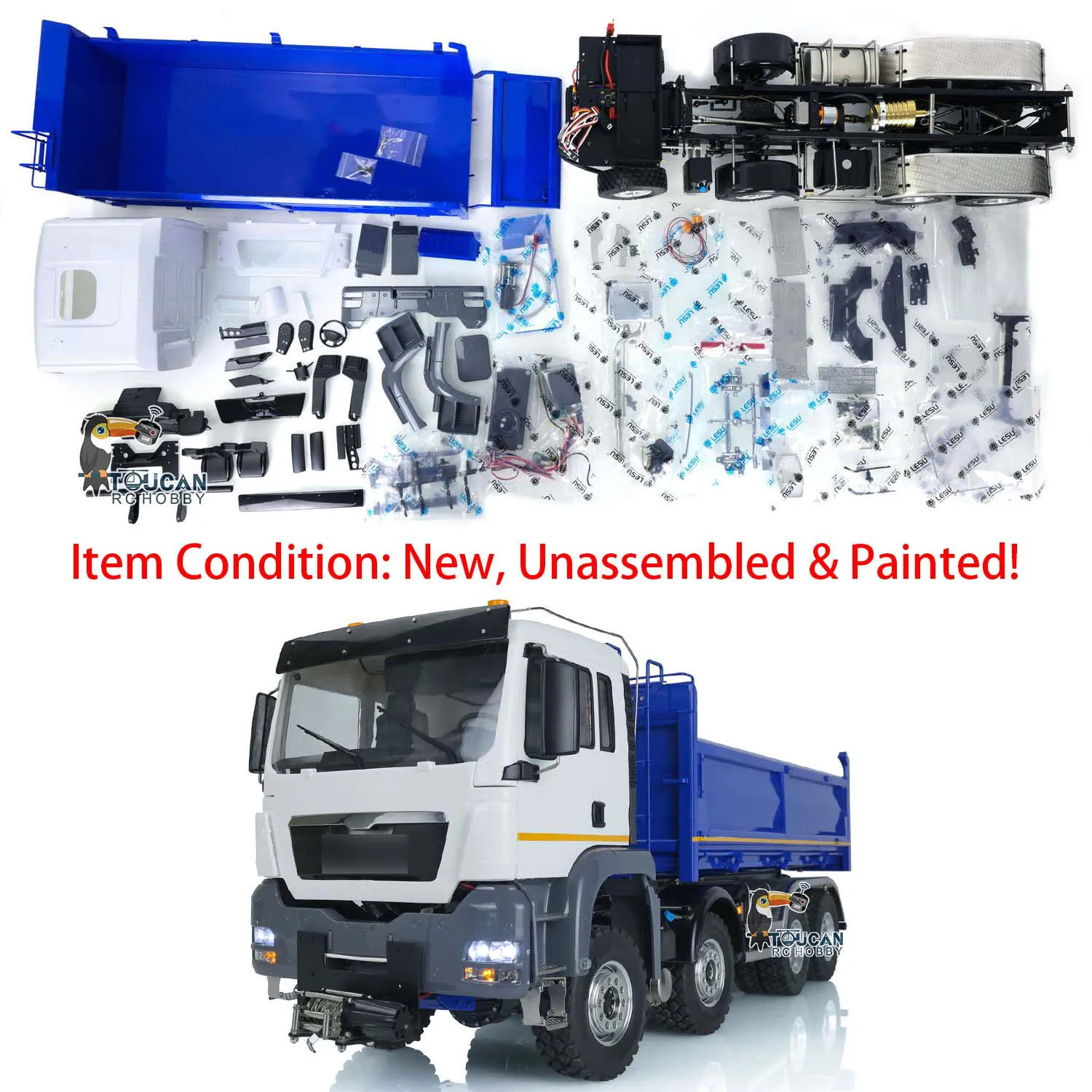 Lesu 8X8 1/14 Rc Dumper Per Tgs Metal Chassis Radio Control Dumper Car Boys Gifts Thzh1459-Smt4