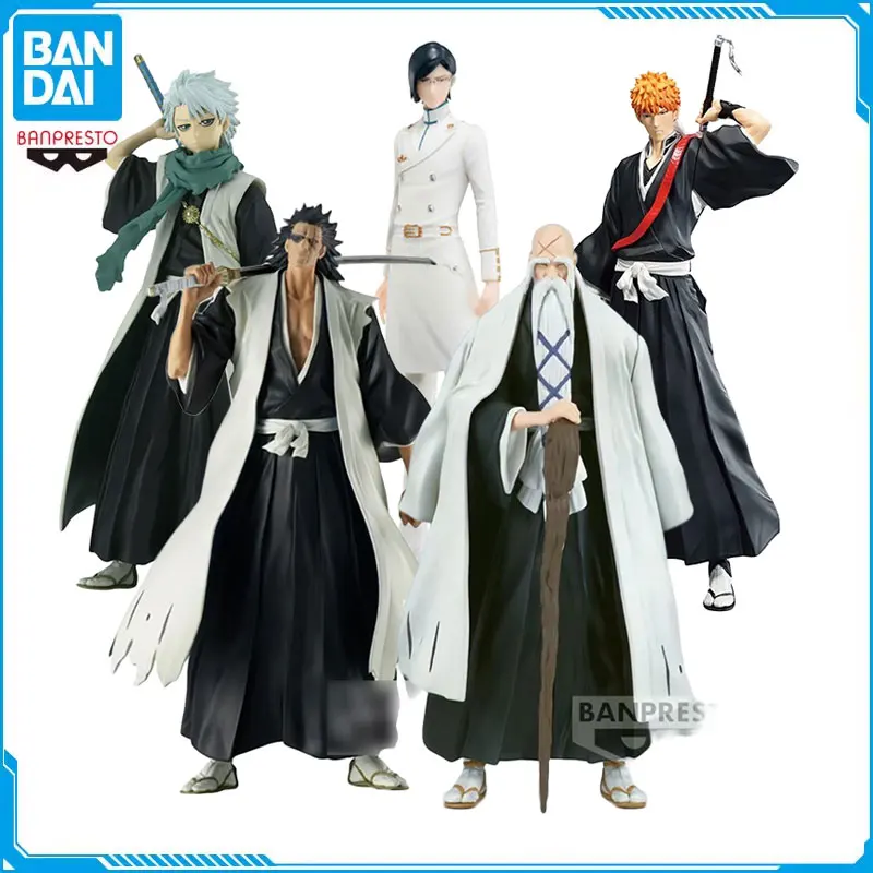

Original BANDAI Anime Solid and Souls Bleach Kurosaki Ichigo Zaraki Kenpachi Yamamoto Genryuusai Shigekuni Action Figures Model