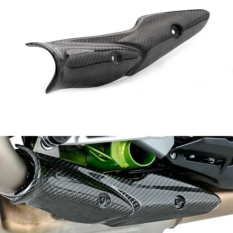 For Kawasaki Z900 Z900e Motorcycle Exhaust Mid Link Pipe Carbon Fiber Heat Shield Cover Guard Anti-Scalding Shell