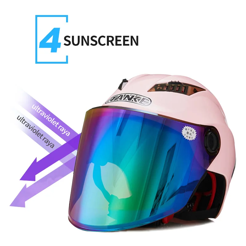 

AD Tank Helmet Summer Helmet UV Protection Unisex Sunscreen Electric Car Motorcycle Helmet Summer Light Half Helmet