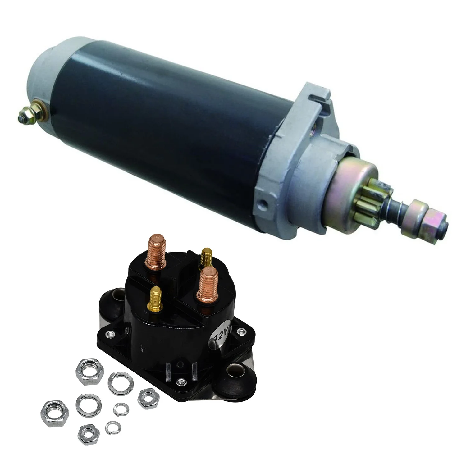 

4820540 5044414 Starter And Relay for Outboard Mercury Mariner V6 135-300 HP 1986-2000 50-44415, SM14916, SM17183 89-817109A3