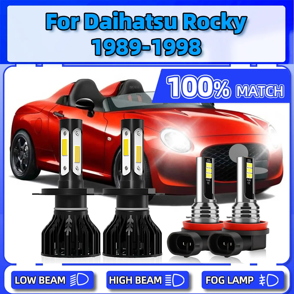 

240W LED Headlight 40000LM Auto Front Lights 6000K Fog Lamps For DAIHATSU ROCKY 1989-1991 1992 1993 1994 1995 1996 1997 1998