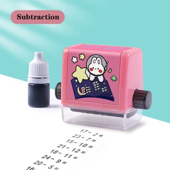 Roller Style Seal Addition And Subtraction Seal Arithmetic Artifact Digital Teaching Practice Question Seal Math Wheel Stamp 8