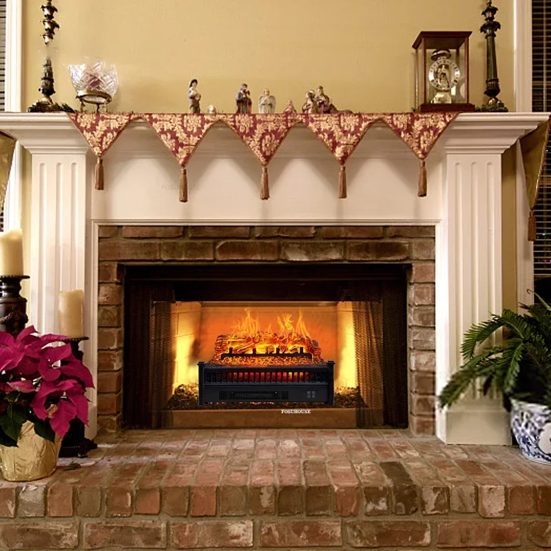 American Fireplaces Decorative Cabinet Charcoal Brazier Heater Home Decor Simulated Firewood Flame Electronic Fireplace N