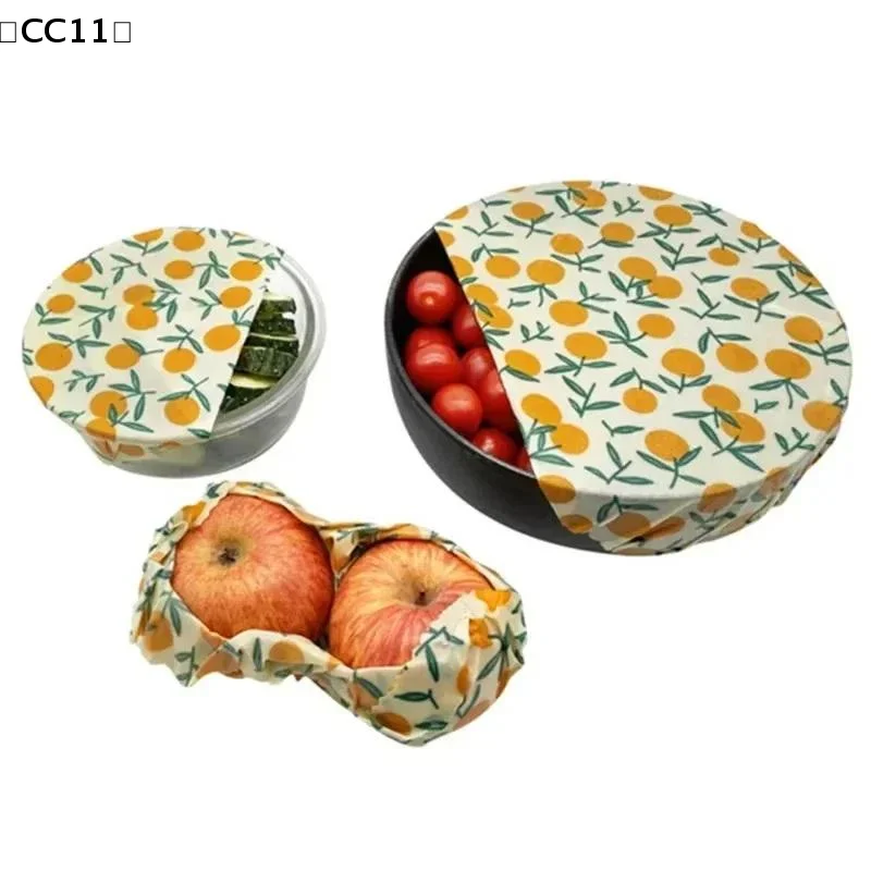 Eco-Friendly Organic Beeswax Food Wraps - Reusable Natural Bowl Covers with Mixed Patterns