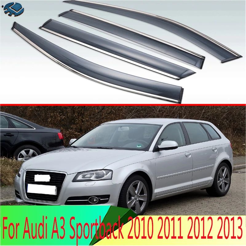 Für audi a3 sportback 2010 2011 2012 2013 Auto Seitens ch eiben Windabweiser  Windschutz scheibe getönte Sonnenblenden Zubehör 4 Stück