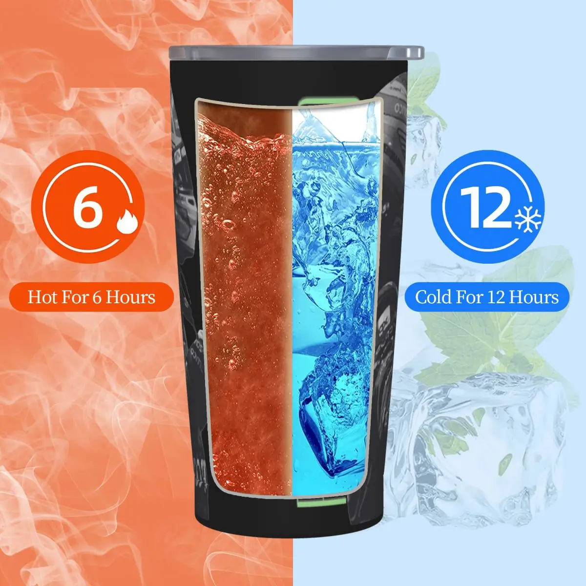 페르난도 알론소 레이싱 드라이버 절연 텀블러 빨대 포함, 스테인레스 스틸 커피 머그잔, 사무실 가정용 자동차 병 컵, 20oz