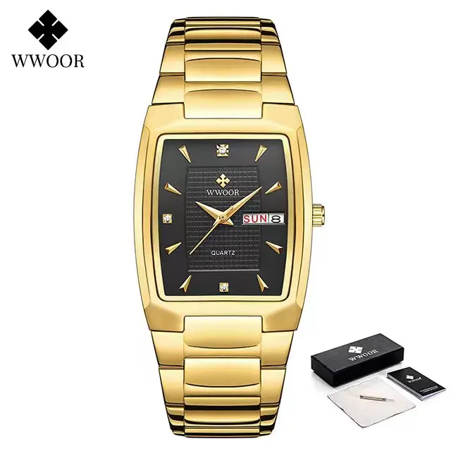 Men's Wristwatch 2022 WWOOR Brand Luxury Quartz Watch Waterproof Business Male Date Clock Casual Fashion Black Relogio Masculino 