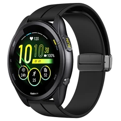 Magnetic Buckle Silicone Strap - Versatile Sport Band Bracelet for 20mm (Black)