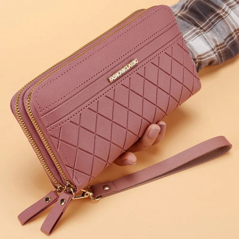 Double Zipper Clutch Long Wallet, Glossy Stylish Coin Purse, Credit Card  Holder & Mobile Phone Bag - Temu United Arab Emirates