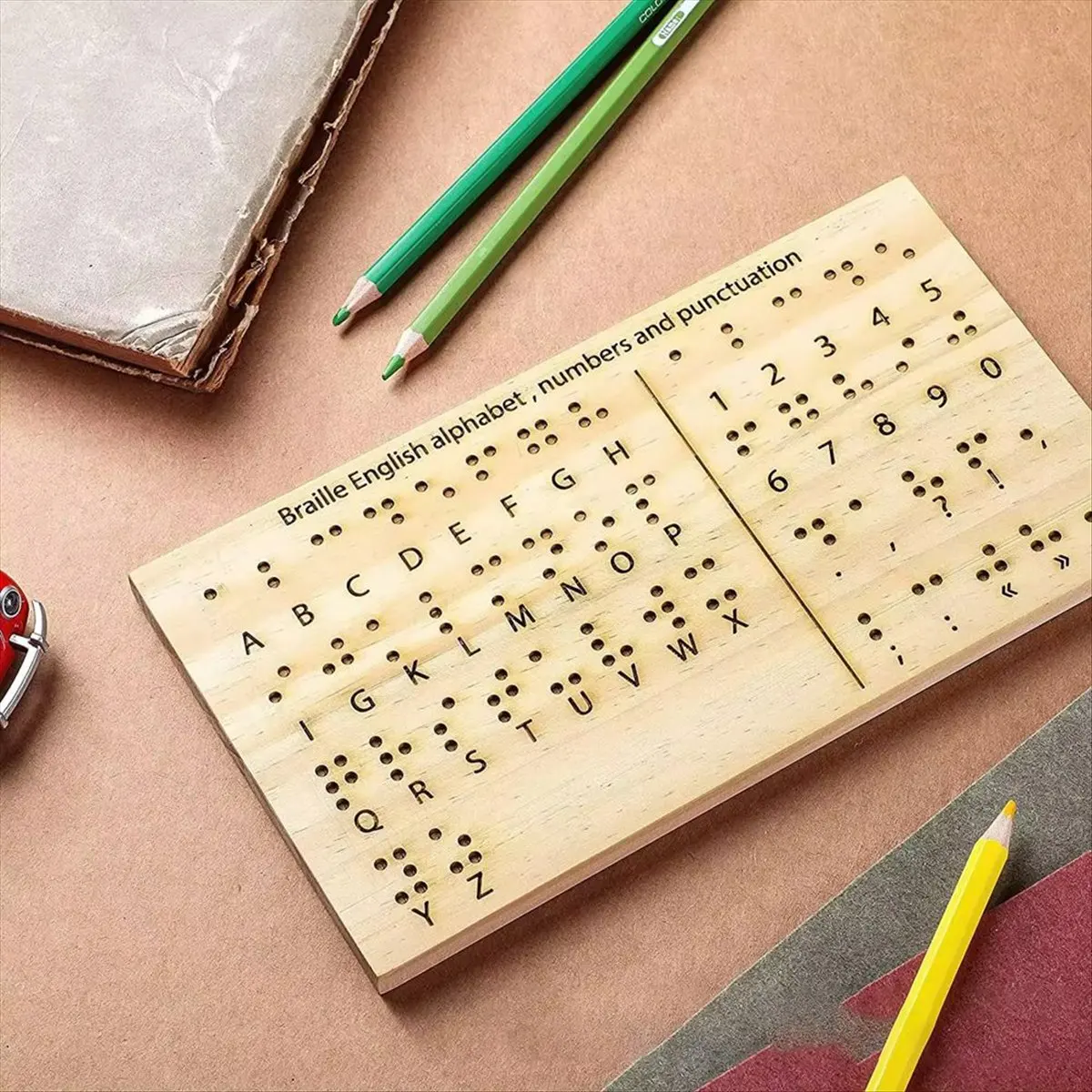 Wooden Board Blind Letter Number Boards Writing Supplies Educational Tools Pen Refill Learning Equipment Portable Size