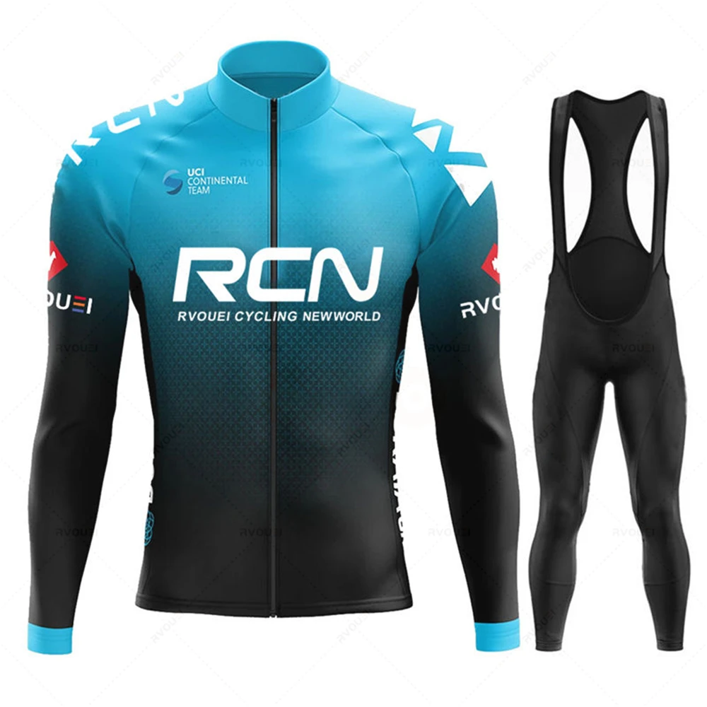 2025 New Rcn Team Autumn Cycling Jersey Set Ropa Ciclismo Men Long Sleeve Bike Clothing MTB Maillot Road Bicycle Bibs Uniform 4