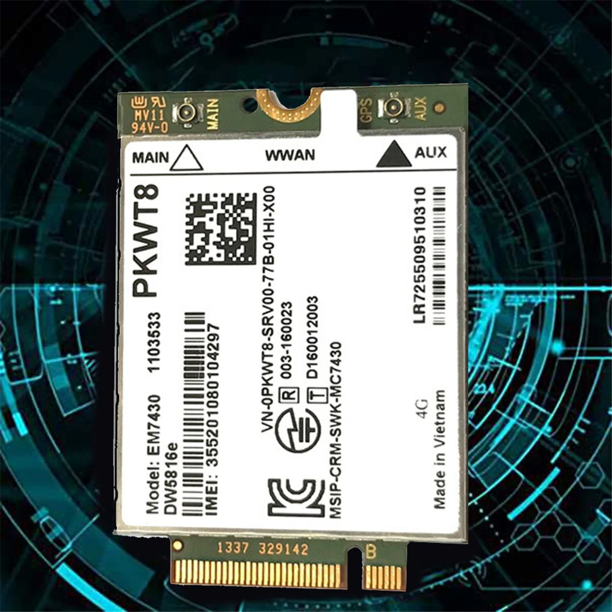 EM7430 DW5816E 4G LTE Module+2XAntenna GOBI6000 for Dell Latitude 7280 7285 7290 7389 7390 7480 7490 E7470 Cat6 DW5811E