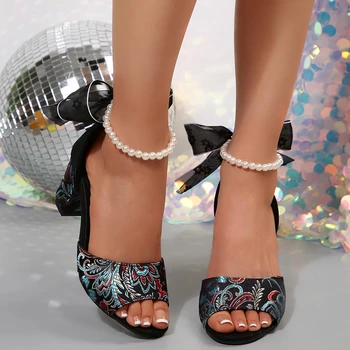 من المألوف نمط جديد مريح في الهواء الطلق فم السمكة الصنادل عارضة الصيف أنيقة ومثير القوس حزب الصنادل ذات الكعب العالي 2