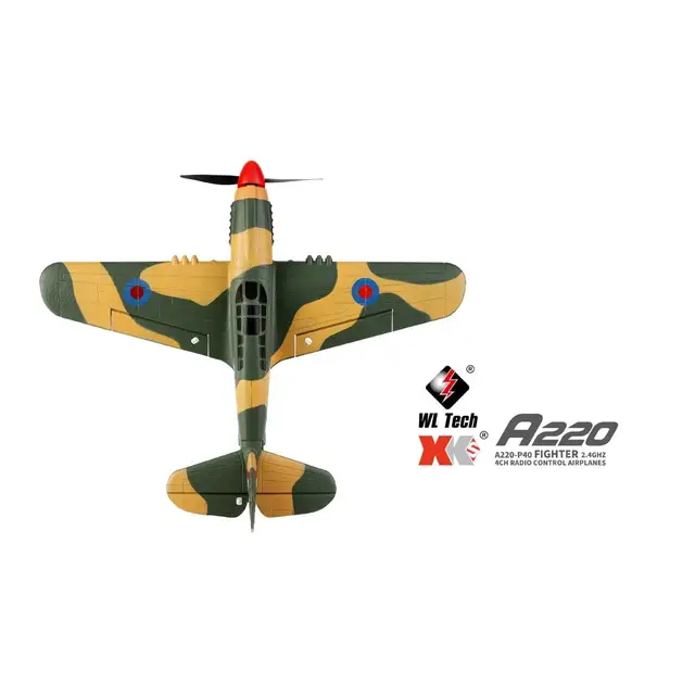 Xk A220 P40 4ch 384 Wingspan 6g/3d Modle Stunt Plane Six Axis Stability  Remote Control Airplane Electric Rc Aircraft Outdoor Toy