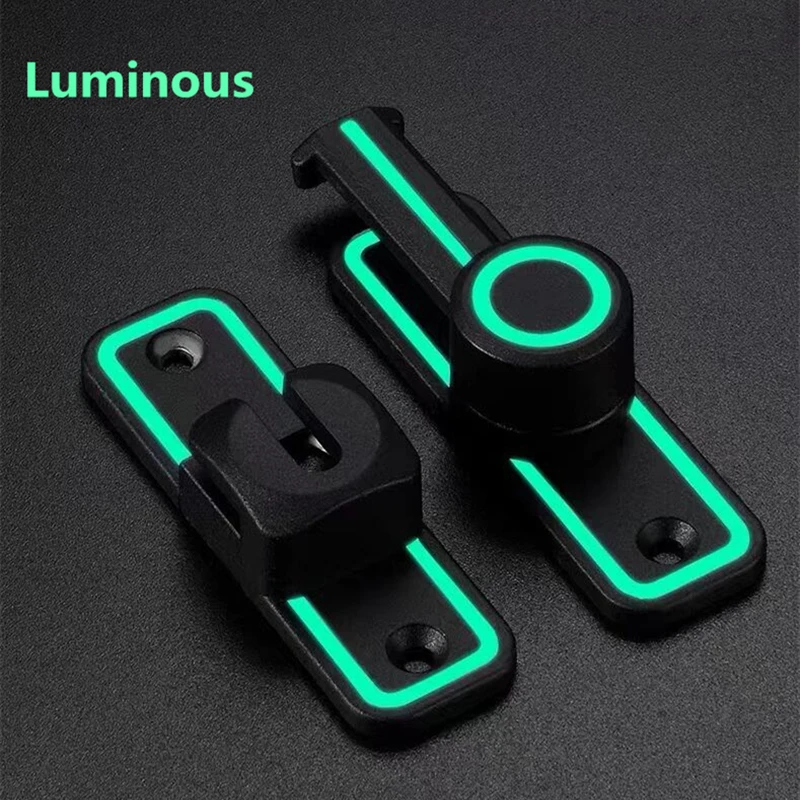 Door Latch KK&FING 90&deg;/180&deg;Dual Purpose Door Latch Sliding Door Lock With Luminous Buckle Free-punch Interior Metal Bolt
