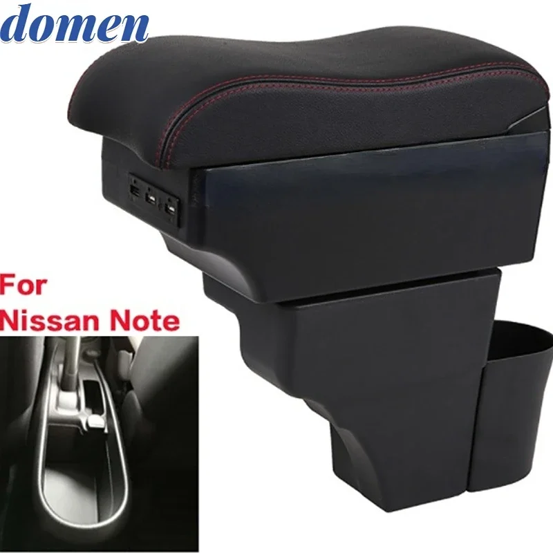 

For Nissan Note armrest box For Nissan NOTE car armrest box Internal modification USB charging Ashtray Car Accessories