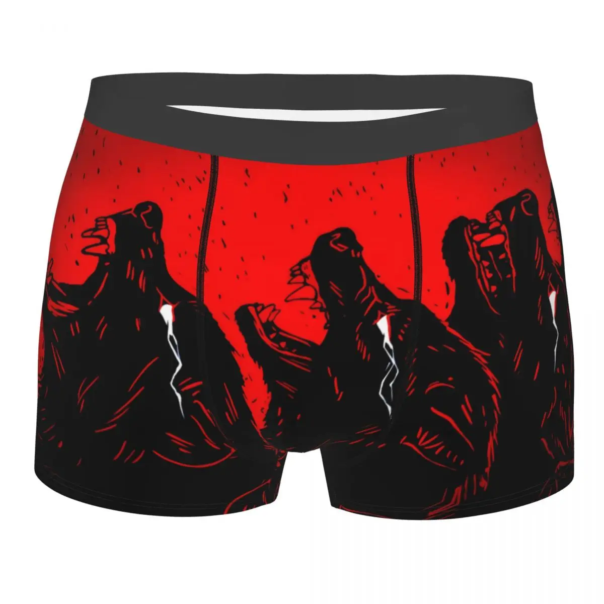 Red Devil Wolf Dog Men Boxer Slip Space Galaxy Wolf Intimo Altamente Traspirante Pantaloncini Con Stampa Di Alta Qualità Idea Regalo