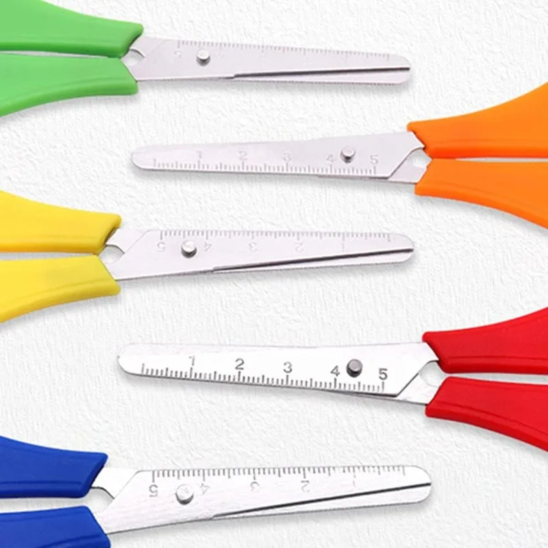 For School Office Home12 Pcs Children Safety Scissors Plastic Handle Paper Scissors Scissors with Centimeter Scale - 6
