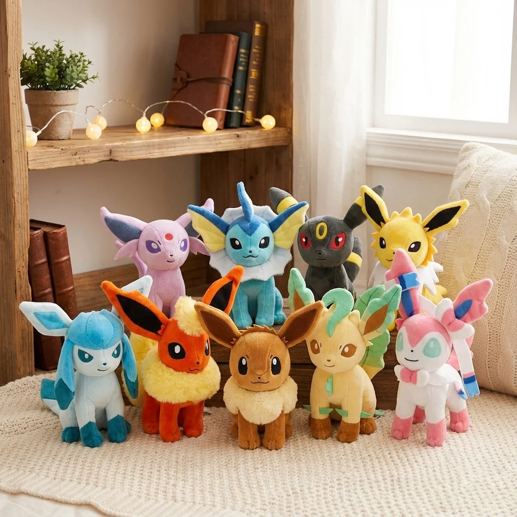  플러시 장난감  가족 진화 Flareon Vaporeon Jolteon Espeon ..
