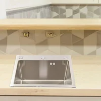 Évier de cuisine en acier inoxydable 304, 50cm x 40cm, adapté au balcon, Bar, lavabo de nettoyage à réservoir unique 5
