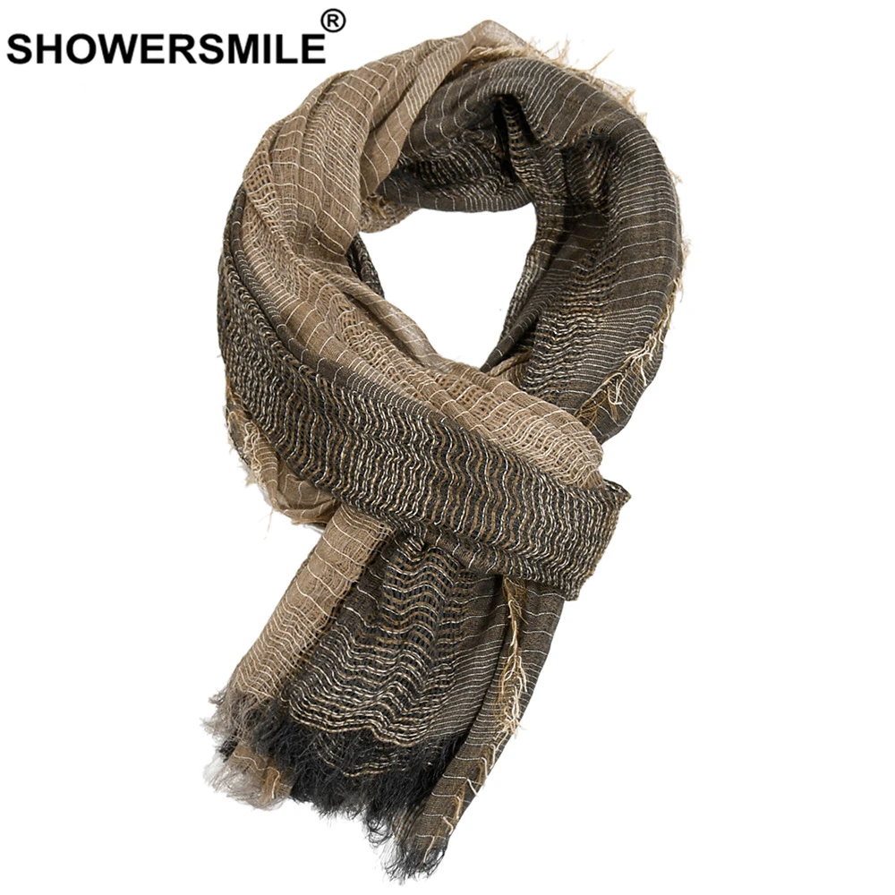 Knitted Scarf Men Autumn Winter British Style Patchwork Khaki Black Gray Navy Scarf 180cm*110cm