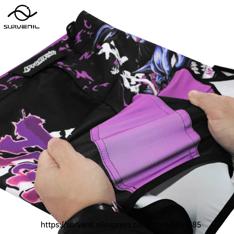 MMA Shorts BJJ Grappling Fight Shorts Purple Adult Junior Martial Arts Kickboxing Gym Sport Wear Men Kick Boxing Training Pants