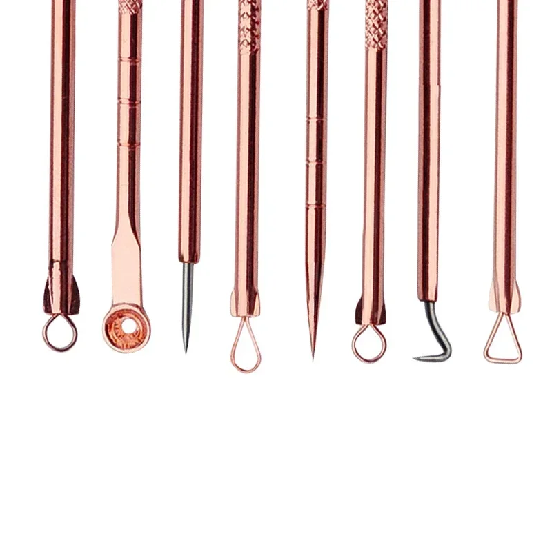 Acne Needles Set Stainless Steel Pimples Tweezers Clip Face Pore Cleaner Fat Particles Nose Blackhead Pimple Removal Tools 1 Box