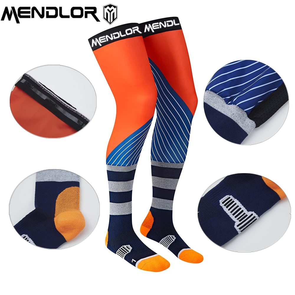 Mendlor Man 오프로드 사이클링 탄성 긴 양말 마운틴 다운힐 자전거 오토바이 스포츠 양말 야외 남성용 긴 양말