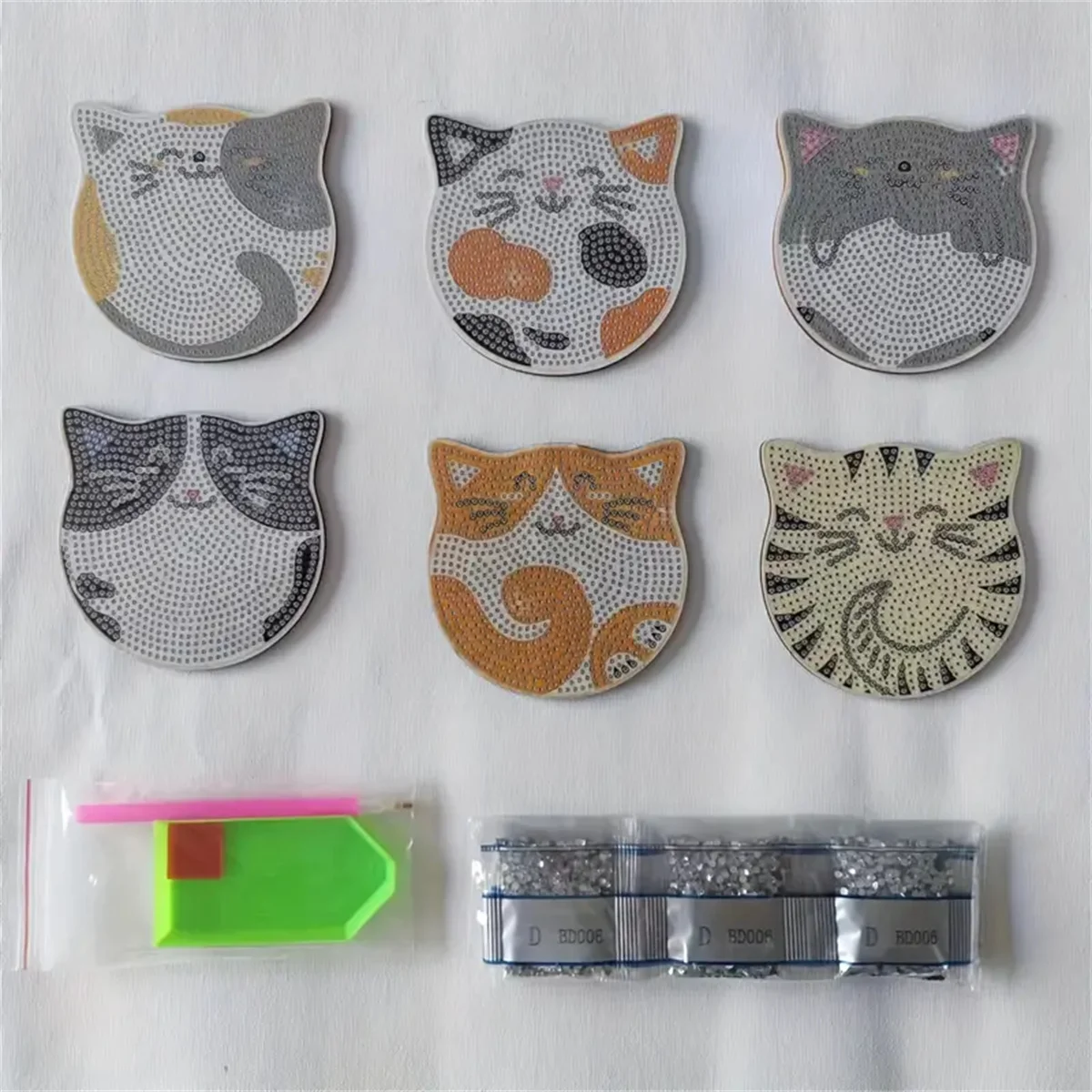KittyNook Cat Co. DIY Cat Sparkle Mosaic Drink Coasters (6‑Pack) add playful charm to your drinks.