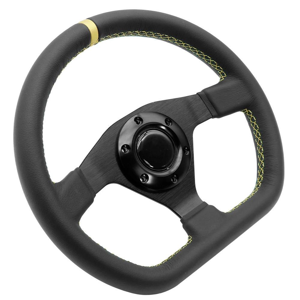 

Высококачественное спортивное Рулевое колесо из натуральной кожи для гонок 11,8 дюйма/300 мм D