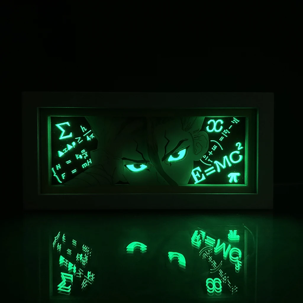 Paper Cut Out Anime Led Light Box Dr Stone Desk Light for Bedroom Decoration Child Birthday Gift Manga Table Lamps Lightbox 2