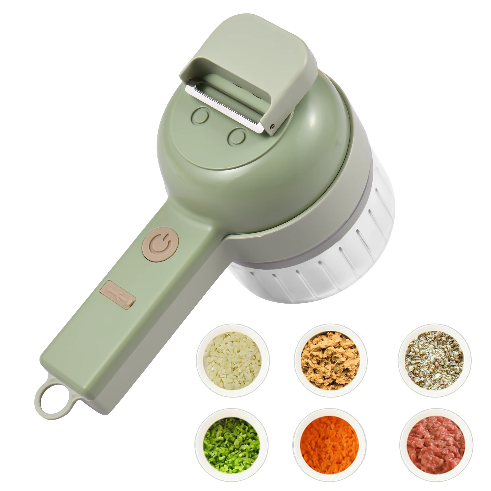 4 In 1 Handheld Electric Vegetable Cutter Set Multifunctional Durable