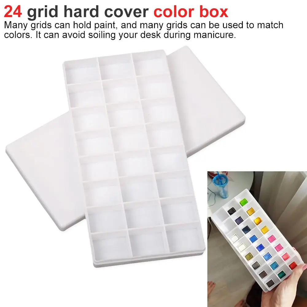 

Plastic 24 Grids Acrylic Painting School Student Gouache Color Palette Drawing Watercolor Grid Painting Supplies