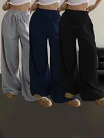 Women'S Jogger Pants Drawstring Wide Leg Casual Style Fall/Winter Outfits Casual Fashion Cotton Oversize Loose Unisex Sweatpants