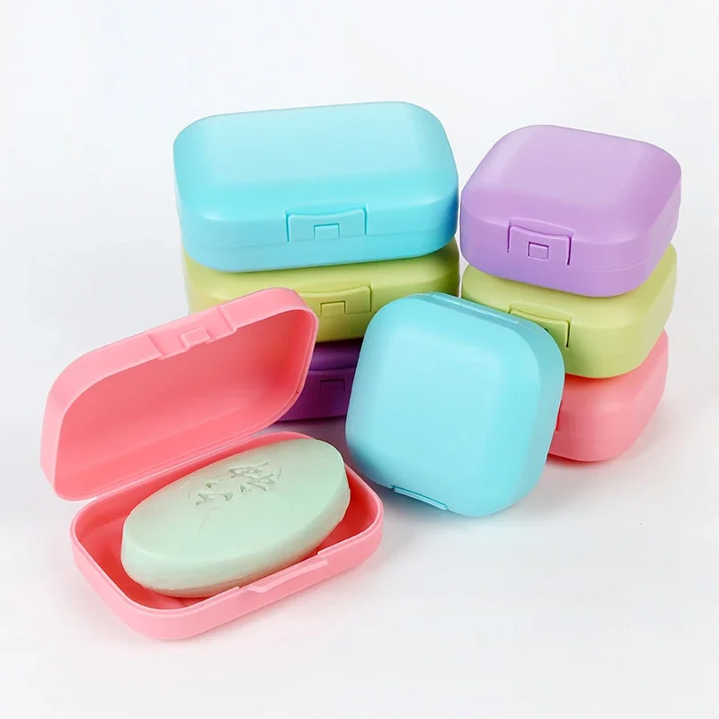 Unique Sealed Soap Box Candy Color Soap Organizer for Travel Bathroom Home Hotel Use  Soap Dish  비누받침