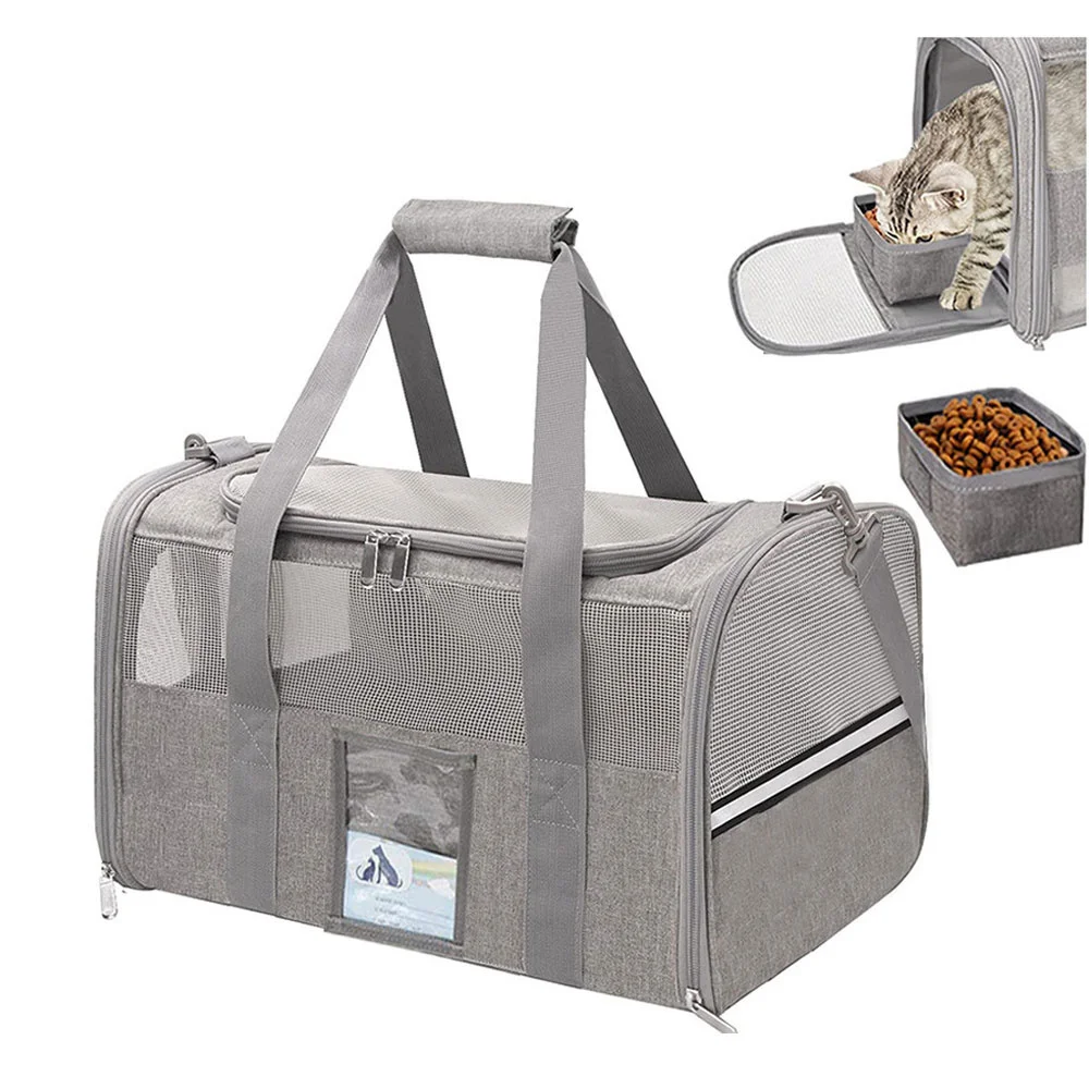 

Pet Carrier Bags Transport Bag Dog Cat Handbag With Locking Safety Zippers Outdoor Travel Breathable Foldable Transport Supplies