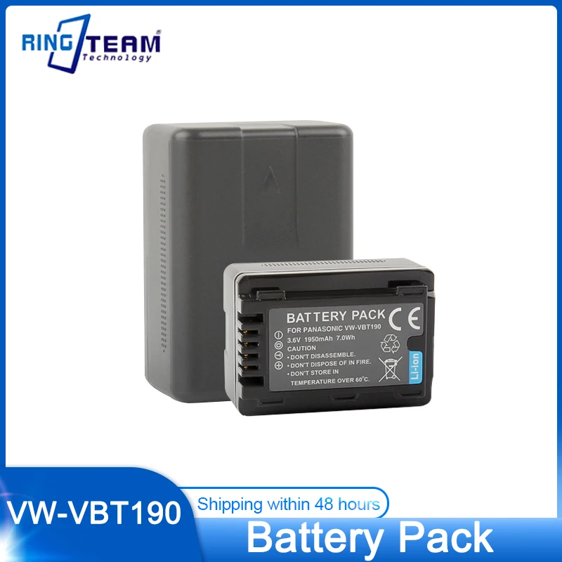 1950Mah Vw-Vbt190 Vw Vbt190 Batteria Agli Ioni Di Litio Per Panasonic Vw-Vbt380 Vw Vbt380 Hc-V110 V130 V160 V180 V201 V210 V230 V250